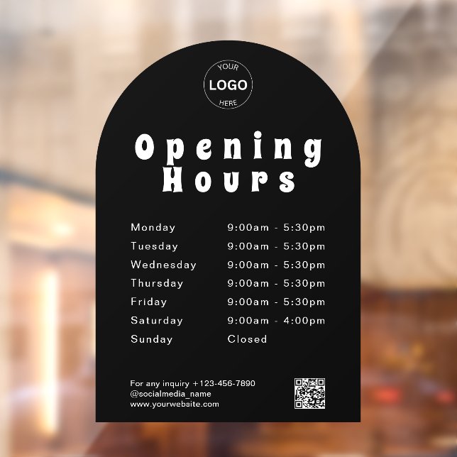 Qr Code Business Logo Opening Times Hours  Window (Sheet 2)