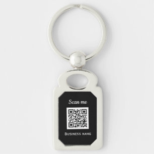 QR Code Business Logo Professional Black Key Ring