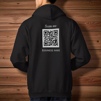 QR Code Business Logo Professional Black Modern Hoodie
