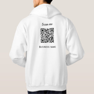 QR Code Business Logo Professional Black Modern Hoodie