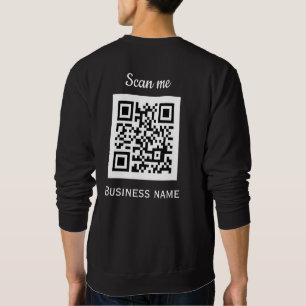 QR Code Business Logo Professional Black Modern Sweatshirt