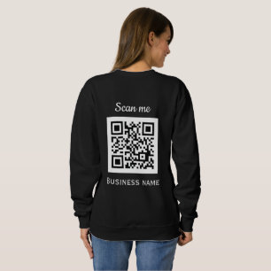 QR Code Business Logo Professional Black Modern Sweatshirt