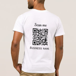 QR Code Business Logo Professional Black Modern T-Shirt