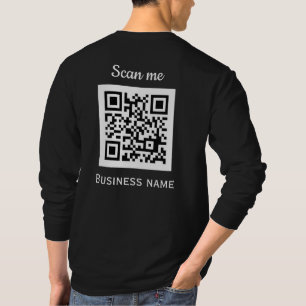 QR Code Business Logo Professional Black Modern T-Shirt