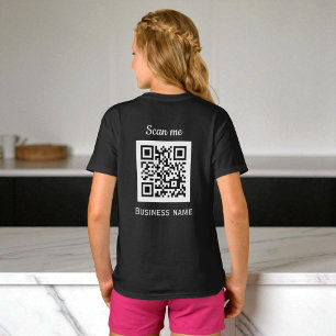 QR Code Business Logo Professional Black Modern T-Shirt