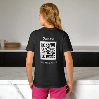 QR Code Business Logo Professional Black Modern T-Shirt