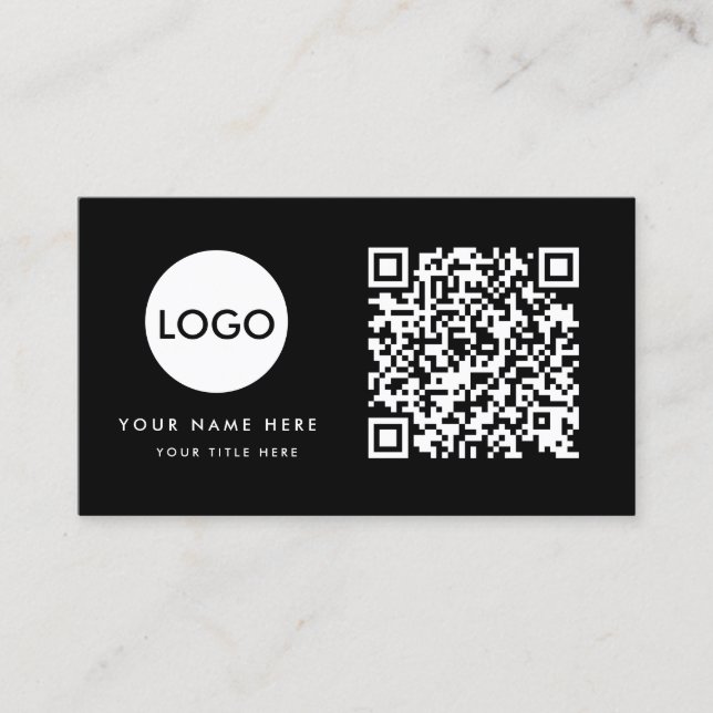 QR Code Business Logo Professional  Card (Front)