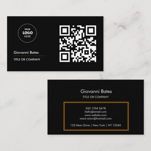 QR Code Business Logo Professional  Card (Front/Back)