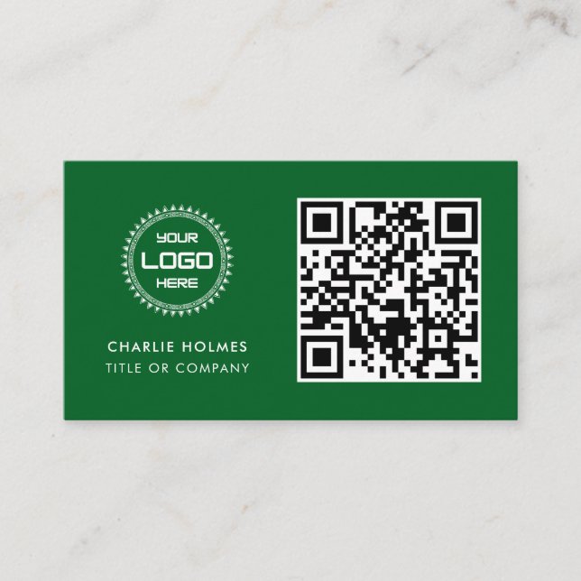 QR Code Business Logo | Professional & Modern  Business Card (Front)