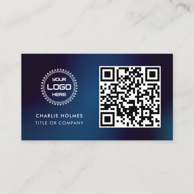 QR Code Business Logo | Professional & Modern  Card (Front)