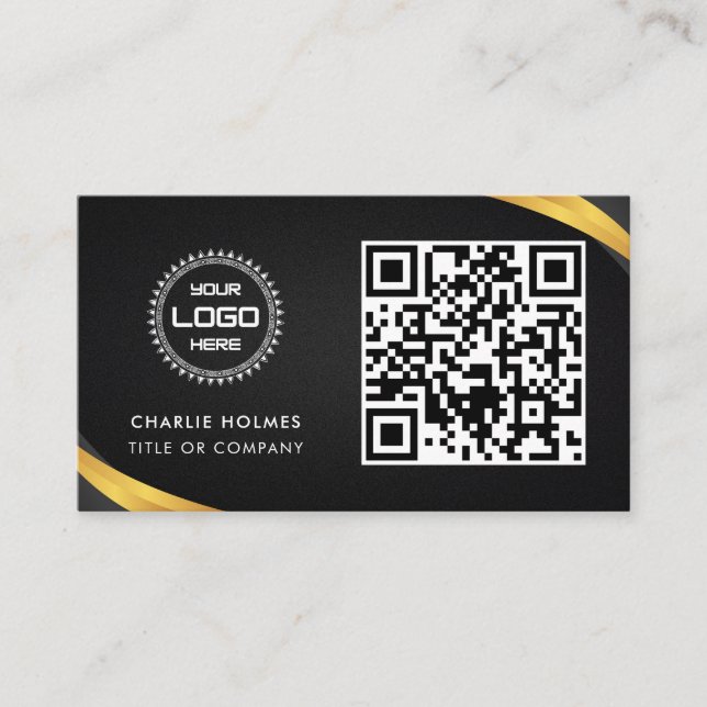 QR Code Business Logo | Professional & Modern  Card (Front)