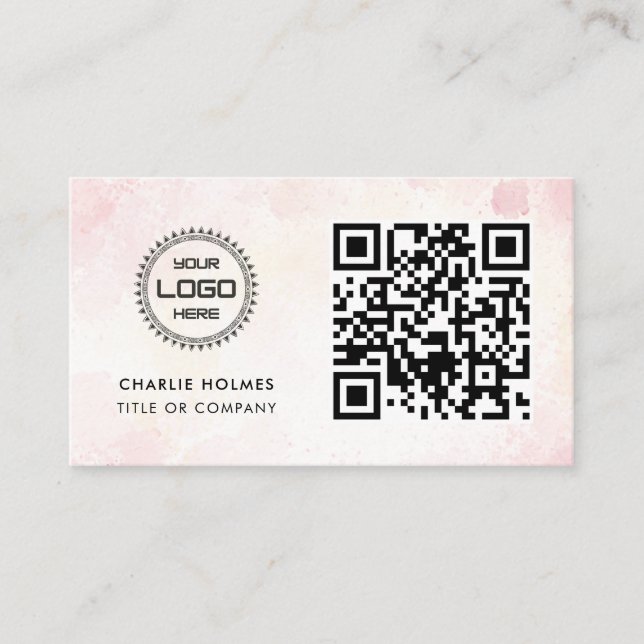 QR Code Business Logo | Professional & Modern  Card (Front)