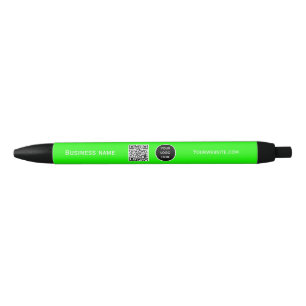 QR Code Business Logo Professional Neon green Black Ink Pen