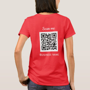 QR Code Business Logo Professional Red Modern T-Shirt