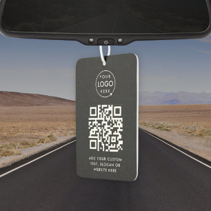QR Code   Business Logo Professional Simple Black Car Air Freshener