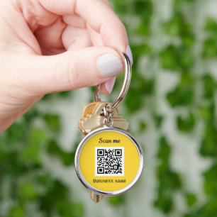QR Code Business Logo Professional Yellow Key Ring