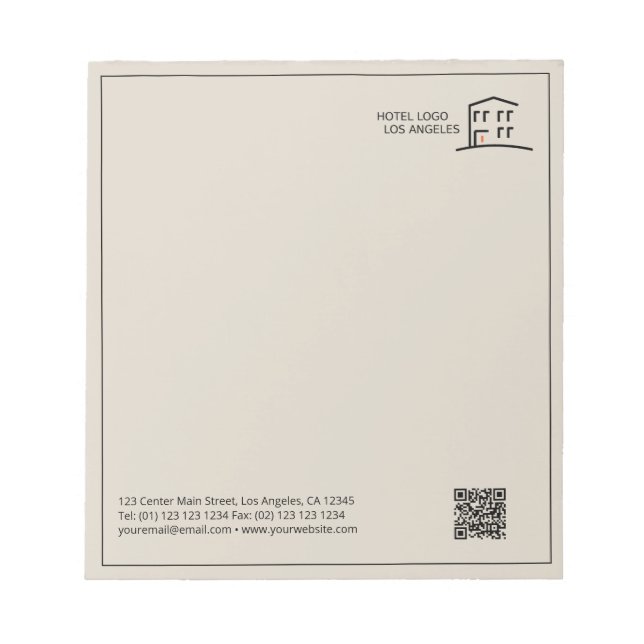 QR Code Business Logo Promotional Notepad (Front)