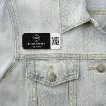 Qr Code Business Logo Simple Classic Name Tag