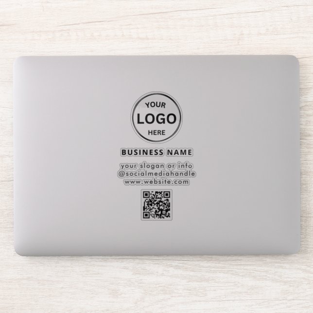 Qr Code Business Logo Simple Minimalist Laptop (Computer)