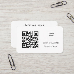 QR Code Business Logo Simple Professional Modern Card