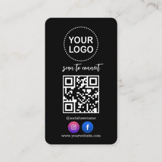 QR Code Business Logo Social Media Professional   Card