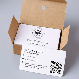 QR Code Business Logo   white Card