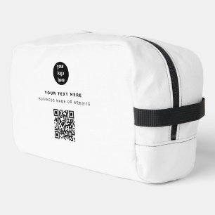 QR Code Business Logo White Minimalist Business  Dopp Kit