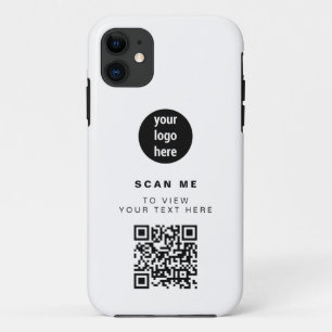 QR Code Business Logo White Minimalist Corporate  Case-Mate iPhone Case