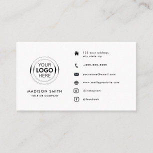 QR Code Business Logo   white Modern Professional  Card