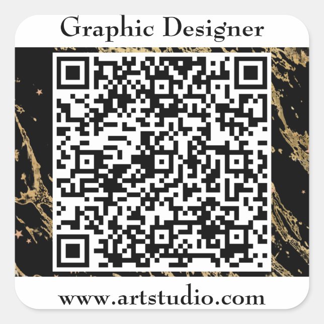 QR code Business Marketing Promotion Square Sticker (Front)