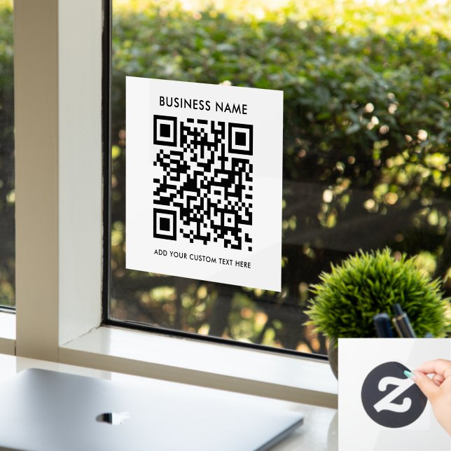 QR Code | Business Minimal White Scannable Round W (Office)