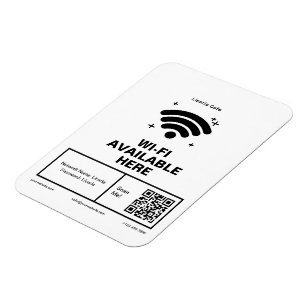 Qr Code Business Name Minimal wifi Details Magnet