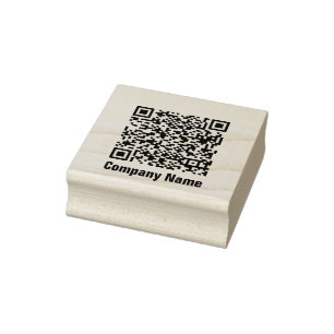 QR Code Business Name Template Rubber Stamp