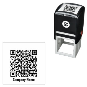 QR Code Business Name Template  Self-inking Stamp