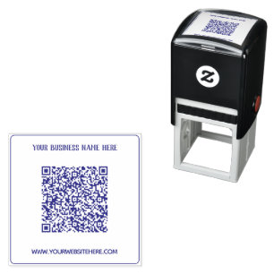 QR Code Business Name Website Self-inking Stamp