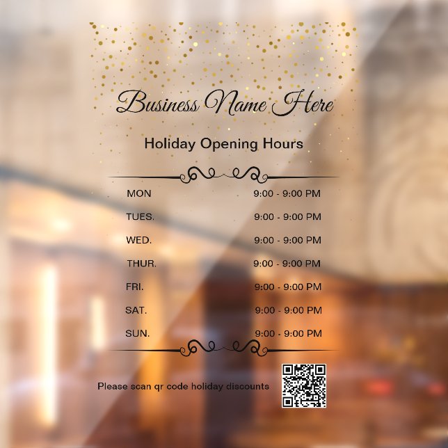 qr code business opening hours holiday gold black (Sheet 2)
