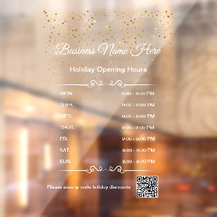 qr code business opening hours holiday white gold