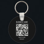 QR Code Business Professional Black White Circle Key Ring<br><div class="desc">QR Code Business Professional Black White Circle keychain</div>