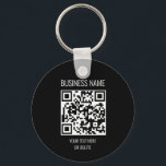 QR Code Business Professional Black White Circle Key Ring<br><div class="desc">QR Code Business Professional Black White Circle keychain</div>