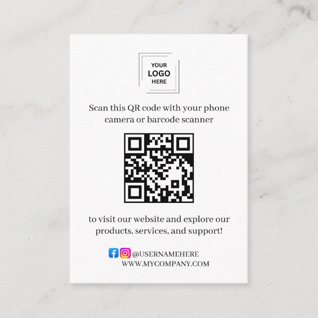 QR Code Business Review Handout Card (Front)