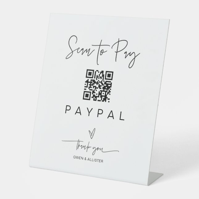 QR Code Business Scan Sign Wedding Bar Valet (Front)