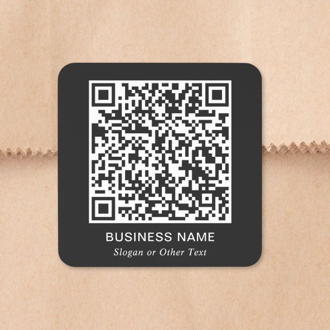 QR Code Business Square Black Sticker (QR Code Business Square Black Square Sticker)