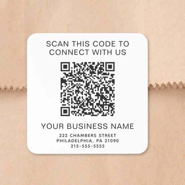 QR Code Business Square Sticker (QR Code Business Square Sticker)