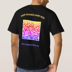 QR Code Business T-Shirt Custom Text Choose Colour