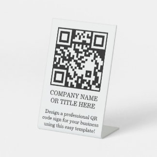 QR Code Business Tabletop Pedestal DIY Sign