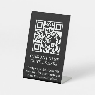 QR Code Business Tabletop Pedestal DIY Sign