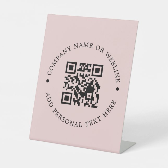 QR Code Business Tabletop Pedestal Signage Sign (Front)