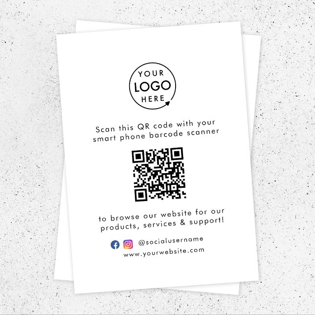 QR Code Business Website Scan Me Social Media Logo Enclosure Card (Creator Uploaded)