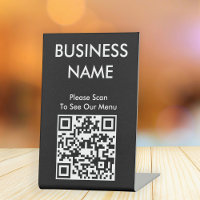 QR Code Cafe Big Print Menu Black