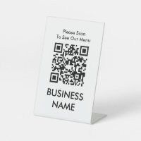 QR Code Cafe Modern Big Print Menu White